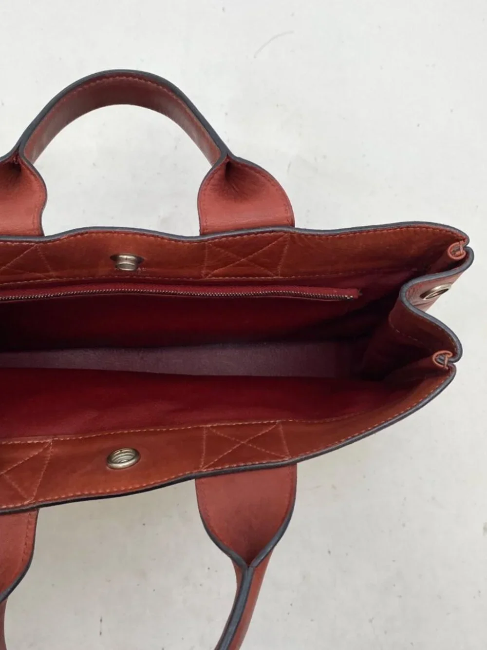 Hermes Handbag Fourre Tout PM Half Leather Tote Travel Business - Picture 7 of 12